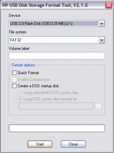 hp usb disk storage format tool