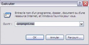 démarrer executer compmgmt.msc