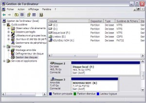 gestion des disques