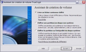 Créer un fichier conteneur chiffré TrueCrypt