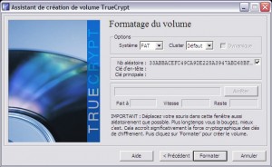 Formatage du volume TrueCrypt