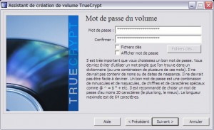 Mot de passe du volume TrueCrypt