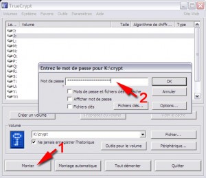 Mot de passe pour décrypter la clé USB