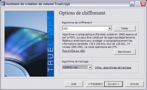 algorithme de chiffrement et algorithme de hachage TrueCrypt