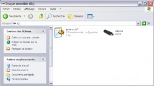 autorun.inf et icone sur racine de la clé USB