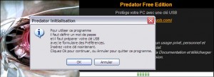 message d'initialisation de predator