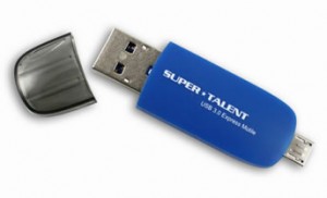 clé USB 3.0 Express Motile de Super Talent compatible USB et micro USB