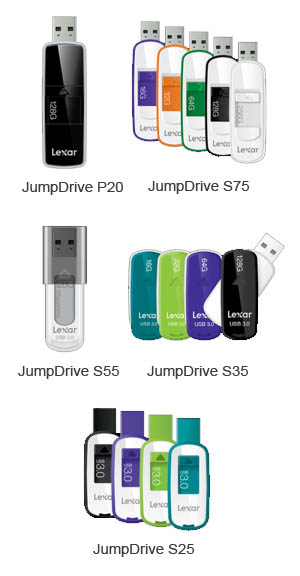 JumpDrive P20, JumpDrive S75, JumpDrive S55, JumpDrive S35, JumpDrive S25